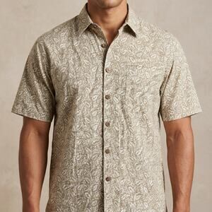 Hilo Hattie Men's Hawaiian Shirt Cotton Lawn Aloha Print Made in Hawaii L